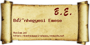 Bánhegyesi Emese névjegykártya