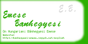 emese banhegyesi business card