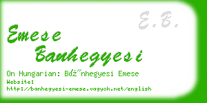 emese banhegyesi business card